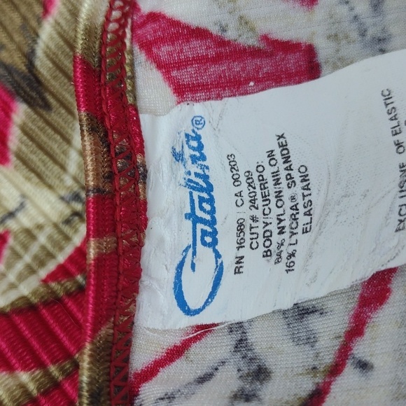 ♥️Bundle Only♥️ Catalina Hawaiian Rustic Red & Sage Green Swim Wrap SZ S-M - Picture 7 of 9